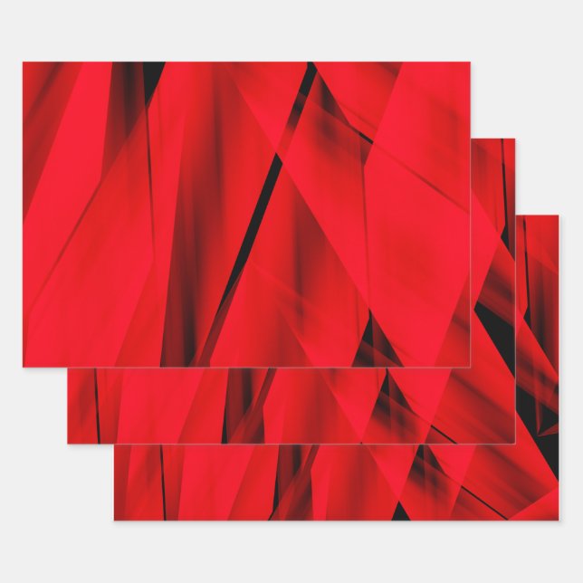 Feuille De Papier Cadeau Flamme exotique Rouge tendance Résumé Conception (Lot)