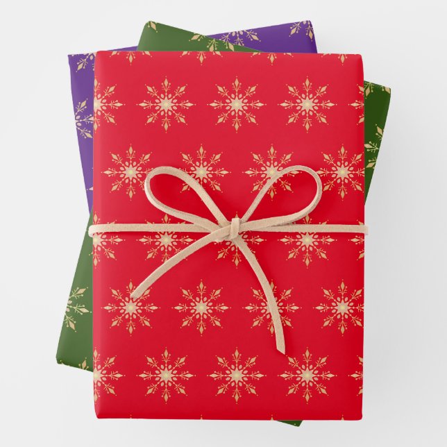 Feuille De Papier Cadeau Flèche de neige Gold Foil (En situation)