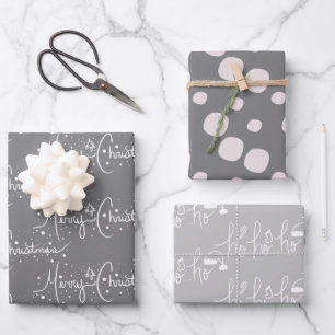 Feuille De Papier Cadeau Flèche de neige moderne Noël Flèche de neige rose