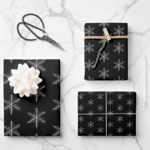 Feuille De Papier Cadeau Flèche De Neige Noire Et Blanc