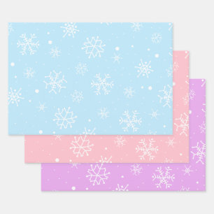 Feuille De Papier Cadeau Flèches blanches bleu rose violet