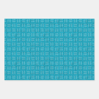 Feuille De Papier Cadeau Flèches sur lin aqua bleu