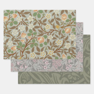 Feuille De Papier Cadeau Fleur botanique de trèfle William Morris