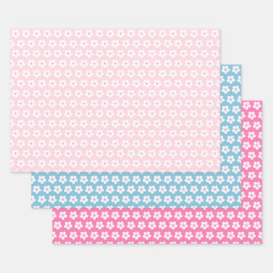 Feuille De Papier Cadeau Fleur de cerisier blanc