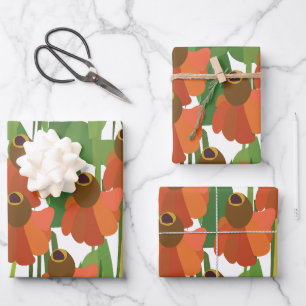 Feuille De Papier Cadeau Fleur de Helenium Fleur Sauvage Florale