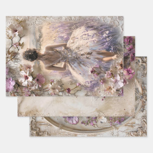 Feuille De Papier Cadeau Fleur de lavande, découpage poids lourd 