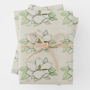 Feuille De Papier Cadeau Fleur de Magnolia