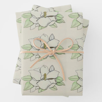 Feuille De Papier Cadeau Fleur de Magnolia