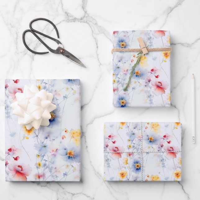 Feuille De Papier Cadeau Fleur de prairie Fleur sauvage de printemps Jardin (Recto)