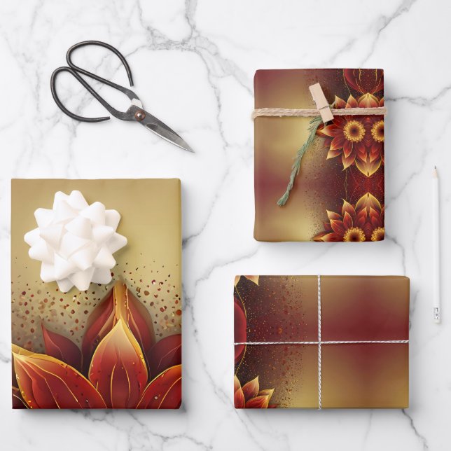 Feuille De Papier Cadeau Fleur éternelle : Une célébration intemporelle de  (Recto)