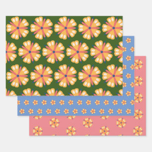 Feuille De Papier Cadeau Fleur papillon