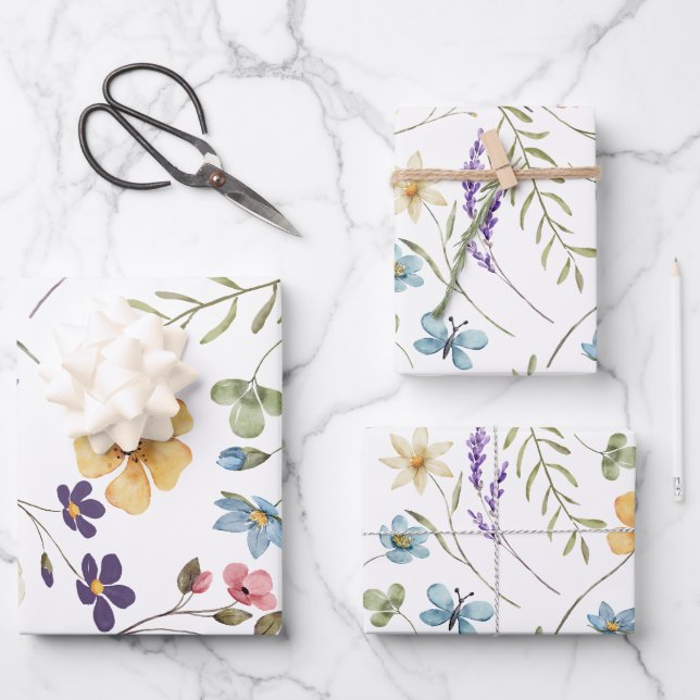 Feuille De Papier Cadeau Fleur sauvage (Recto)