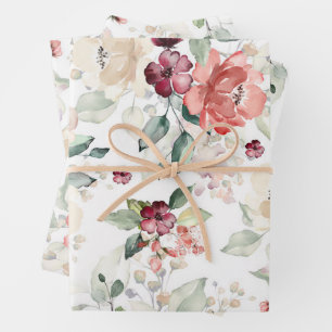 Feuille De Papier Cadeau Fleur sauvage 7e anniversaire