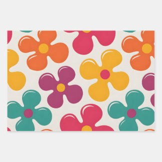 Feuille De Papier Cadeau Fleuris Funky