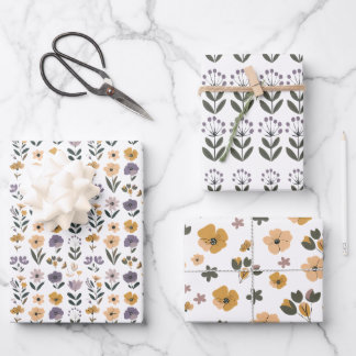 Feuille De Papier Cadeau Fleurs