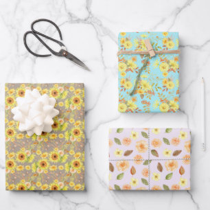 Feuille De Papier Cadeau Fleurs Automne Automne Anniversaire Baby shower Ma