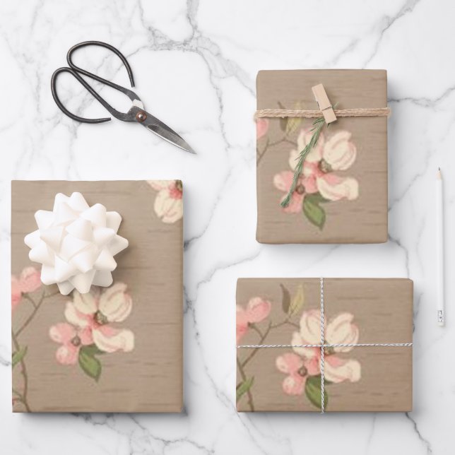 Feuille De Papier Cadeau Fleurs d'Apple (Recto)