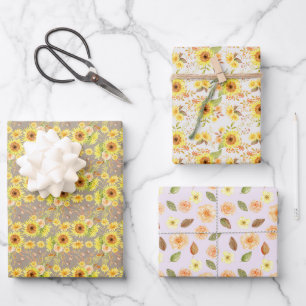 Feuille De Papier Cadeau Fleurs d'aquarelle Anniversaire Baby shower Mariag