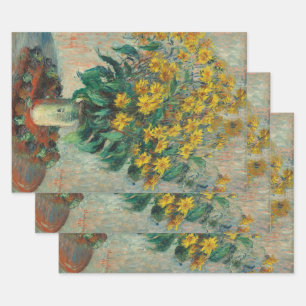 Feuille De Papier Cadeau Fleurs d'artichauts de Jérusalem par Claude Monet