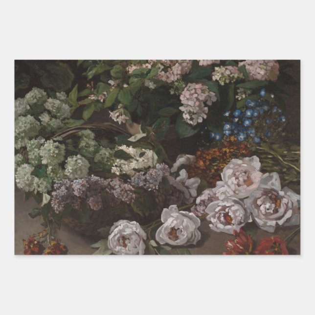 Feuille De Papier Cadeau Fleurs de printemps - Claude Monet (Devant)