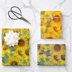 Feuille De Papier Cadeau Fleurs de soleil !