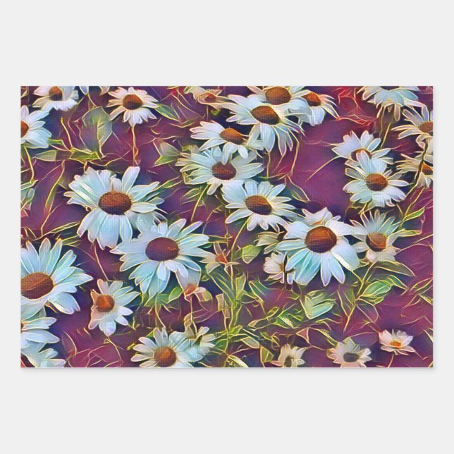 FEUILLE DE PAPIER CADEAU FLEURS DU JOUR (Devant)