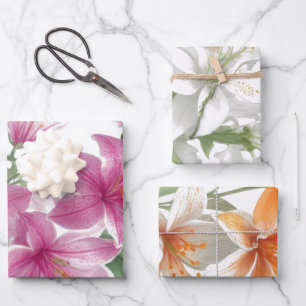 Feuille De Papier Cadeau Fleurs Lily