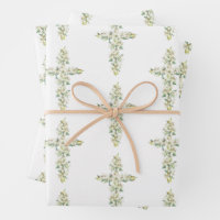 Fleurs Lys Blanches Croix Florale Baptême Religieu