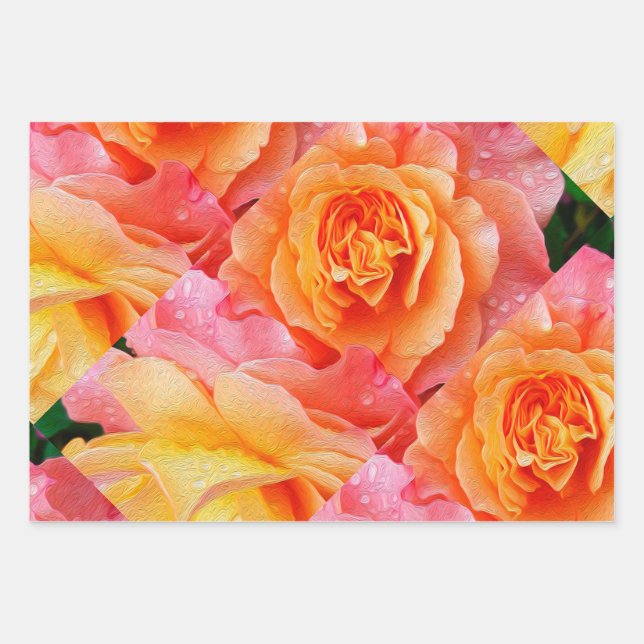 Feuille De Papier Cadeau Floral (Devant)