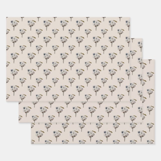 Feuille De Papier Cadeau Floral Des Ones Sauvages (Lot)