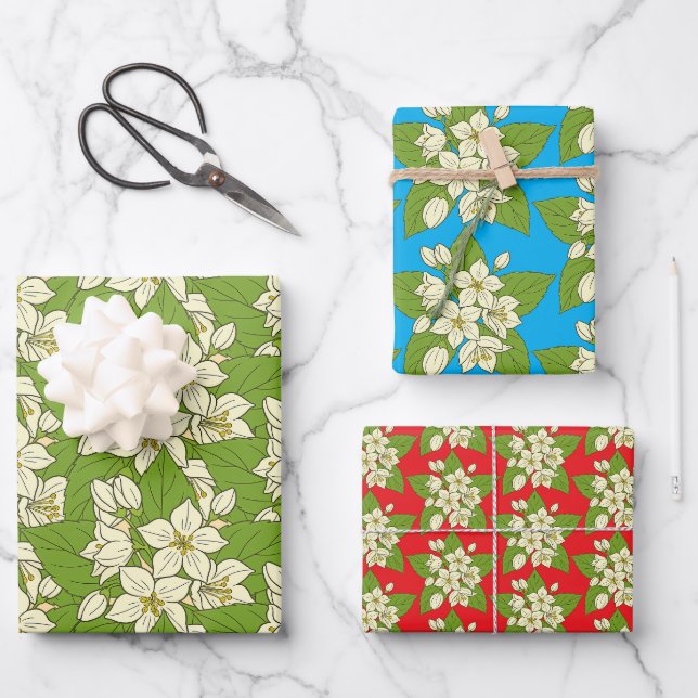 Feuille De Papier Cadeau Floral motive for Her (Recto)