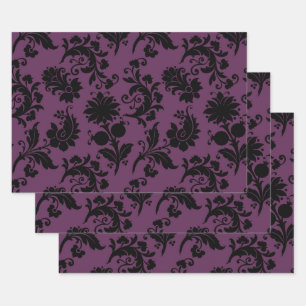 Feuille De Papier Cadeau Flore Abstraite sur le pourpre