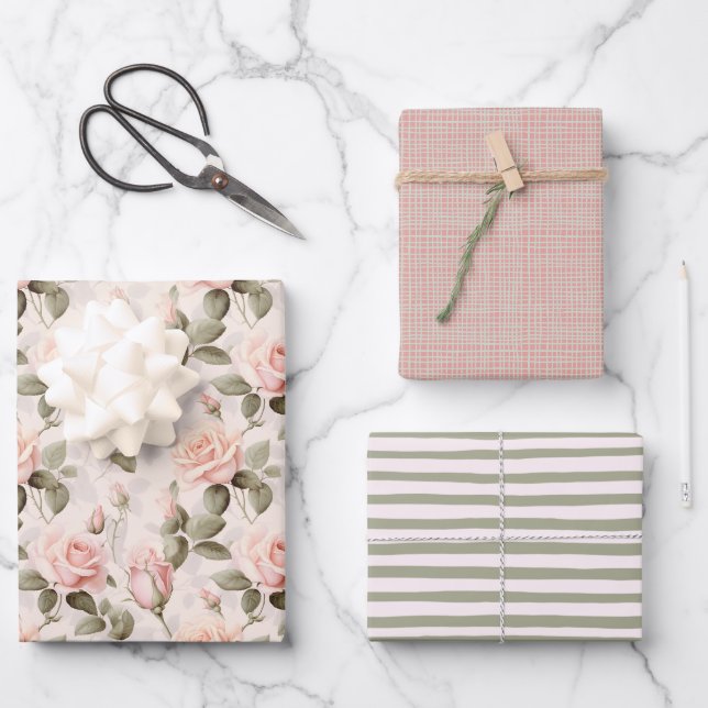 Feuille De Papier Cadeau Flore souple chic (Recto)