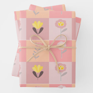 Feuille De Papier Cadeau Flores vintage papel de regalo
