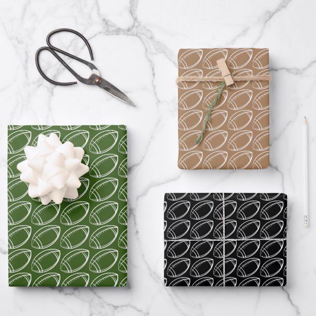 Feuille De Papier Cadeau Football Christmassy (Recto)