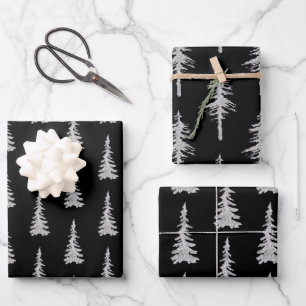 Feuille De Papier Cadeau Forêt d'épinettes de bois d'argent Forêt Noire