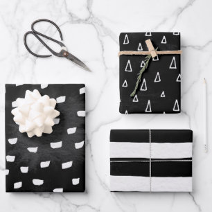 Feuille De Papier Cadeau Forme de gribouillis noir