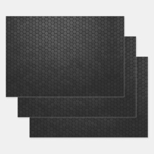 Feuille De Papier Cadeau Forme d'hexagone noir