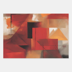 Feuille De Papier Cadeau Formes Abstraites modernes Peinture Art coloré