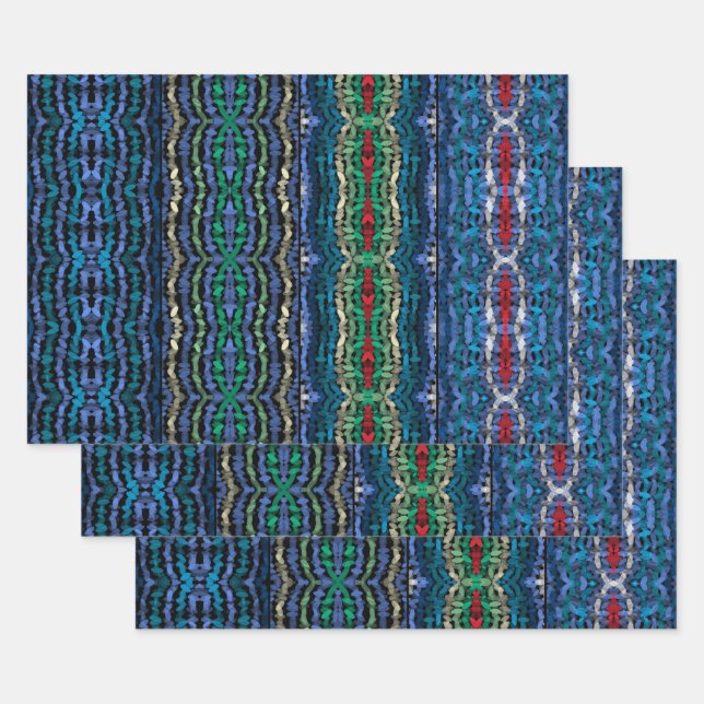 Feuille De Papier Cadeau Formes alternatives translucides Harmonie en quatr (Lot)