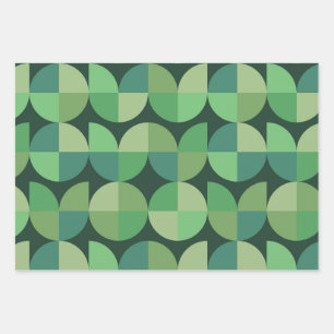 Feuille De Papier Cadeau Formes géométriques de style moderne du milieu du