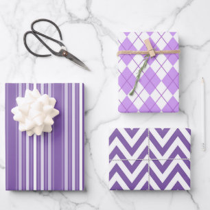 Feuille De Papier Cadeau Formes violettes