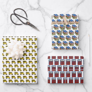 Feuille De Papier Cadeau Fournitures scolaires Carnets de bus Calculatrice 