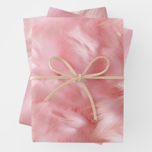 Feuille De Papier Cadeau Fourrure rose pâle