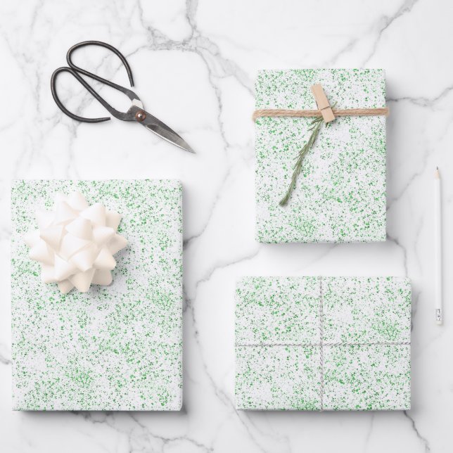 Feuille De Papier Cadeau Foyer vert de Noël texture saturée (Recto)