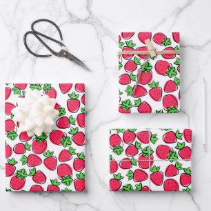 Feuille De Papier Cadeau Fraises