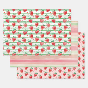 Feuille De Papier Cadeau Fraises