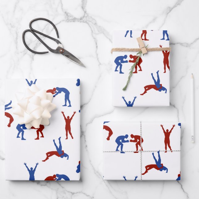 Feuille De Papier Cadeau Freestyle Greco Motif de lutte romaine (Recto)