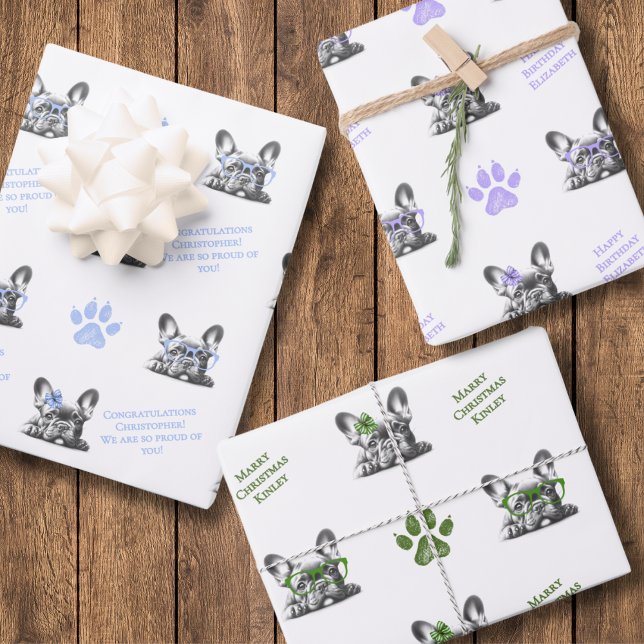 Feuille De Papier Cadeau French Bulldog  (Créateur téléchargé)