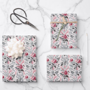 Feuille De Papier Cadeau French Country Toile Fleurie Design Rose